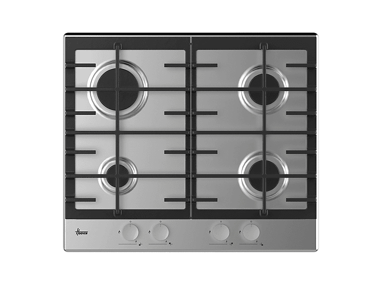 Placa de gas - Hoover H-HOB 300 GAS HHG6BRMX, 4 zone(s) zonas, NG + LPG (Butane), 595 cm, Acero inoxidable — foto 7
