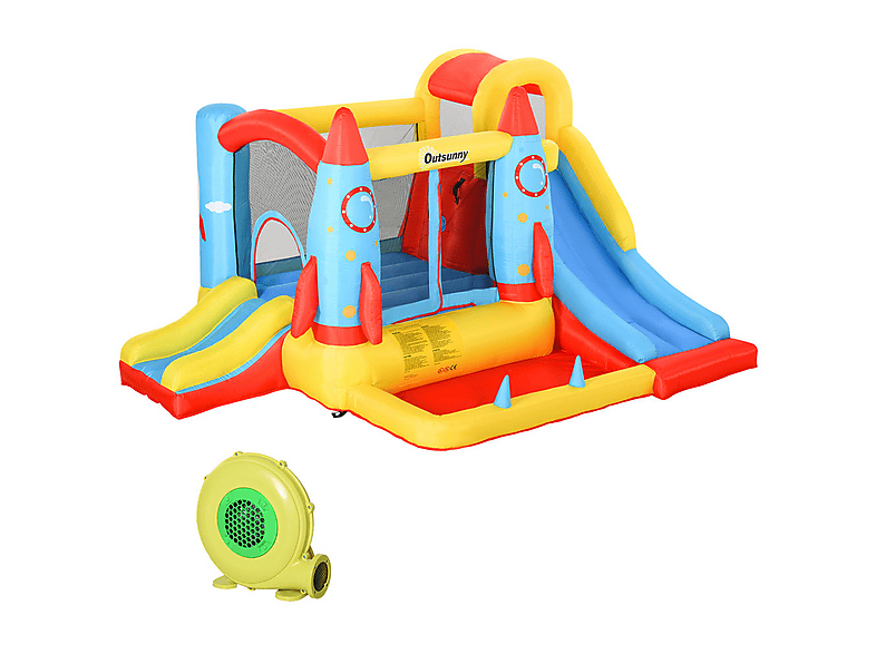 Castillo Hinchable - Outsunny 330x265x185 cm, a partir de 3 año(s), Multicolor