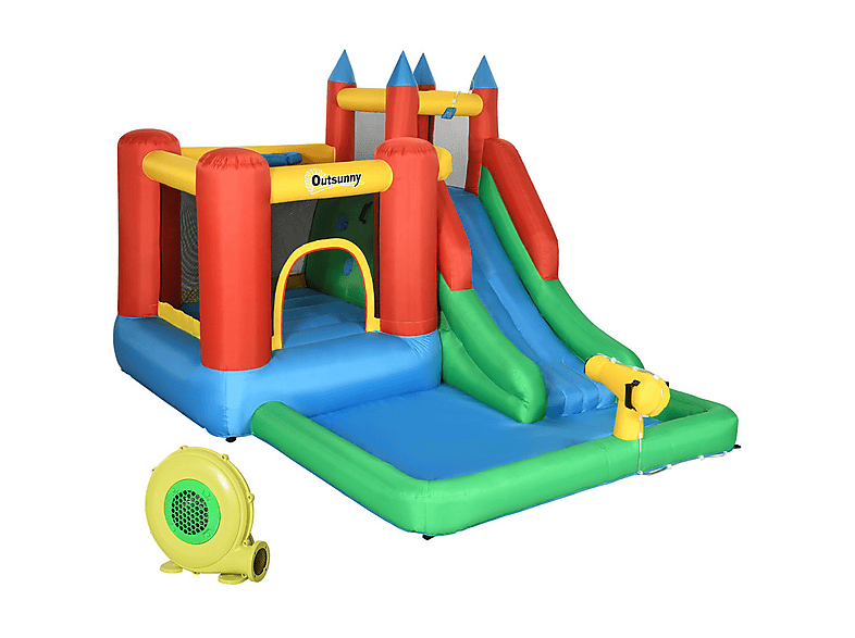 Castillo Hinchable - Outsunny 330x245x215 cm, a partir de 3 año(s), Multicolor