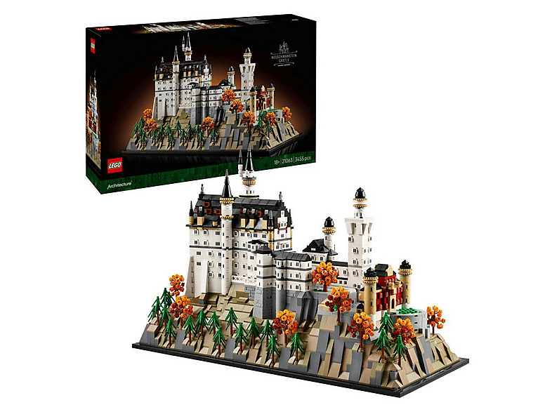 Juego de construcción - LEGO 21063 Architecture Castillo de Neuschwanstein - Maqueta DIY de Monumento, edad recomendada: 18 año(s), 3455 piezas