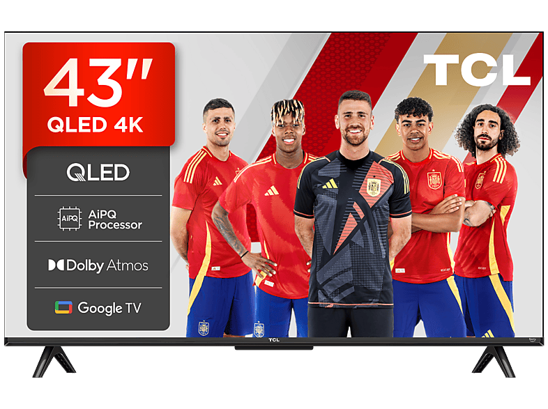 TV QLED 43" - TCL 43T69C, UHD 4K, Procesador AiPQ, Smart TV, DVB-T2, Negro