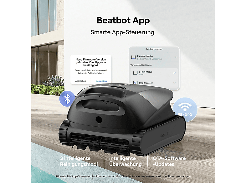 Robot limpiafondos - Beatbot Sora P1, Negro — foto 5