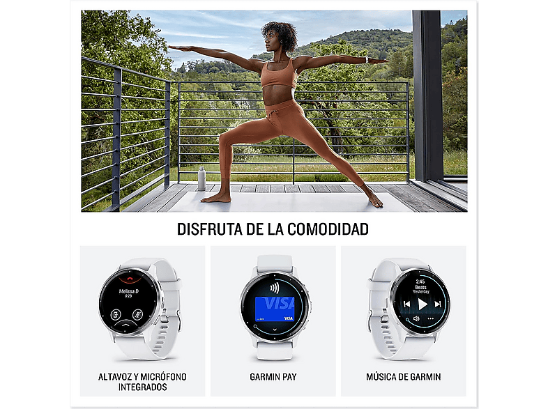 Smartwatch - Garmin VENU 3S, PEBBLE GRAY AND SLATE, WW, Negro — foto 5