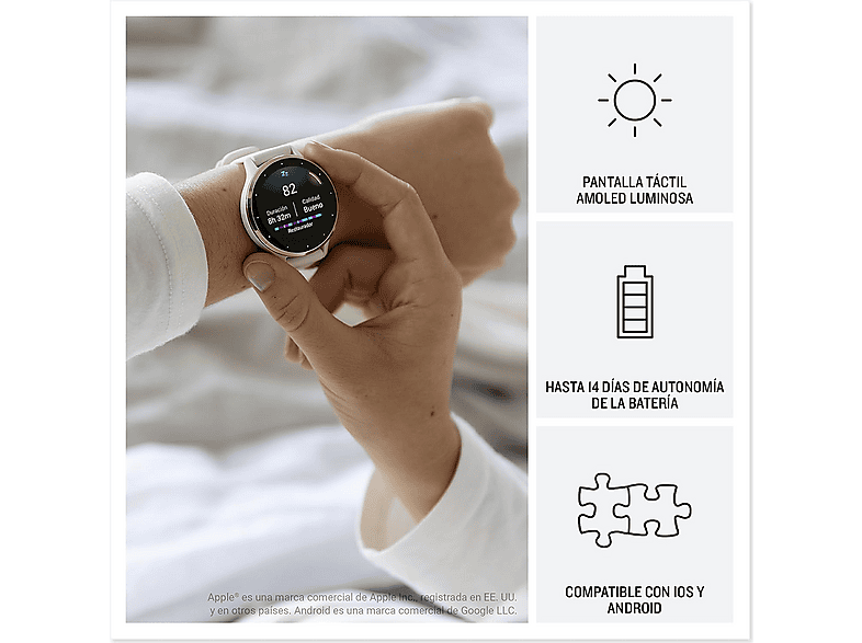 Smartwatch - Garmin VENU 3S, PEBBLE GRAY AND SLATE, WW, Negro — foto 6