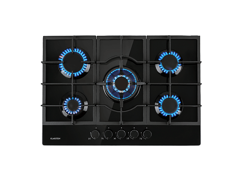 Placa de gas - Klarstein Ignito 5, 5 zonas, 75 cm, Negro — foto 1