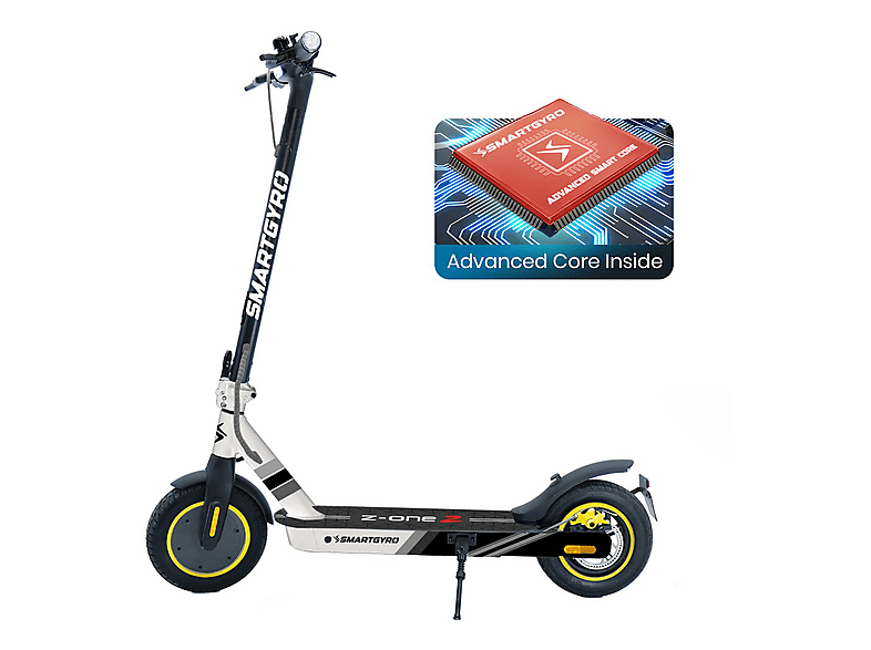 Patinete eléctrico - Smartgyro Z-ONE 2 GRAY 2, Pot. máx. 400 W, Carga máx. 100 kg, 30 km autonomía, 8000 mAh, Gris