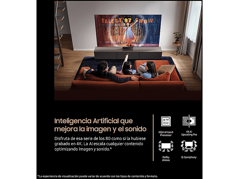 TV Neo QLED 50" - Samsung TQ50QN90FATXXC, QLED Mini Led 4K, NQ4 AI Gen3 Processor, Smart TV full AI, Wifi, Negro titanio — foto 4