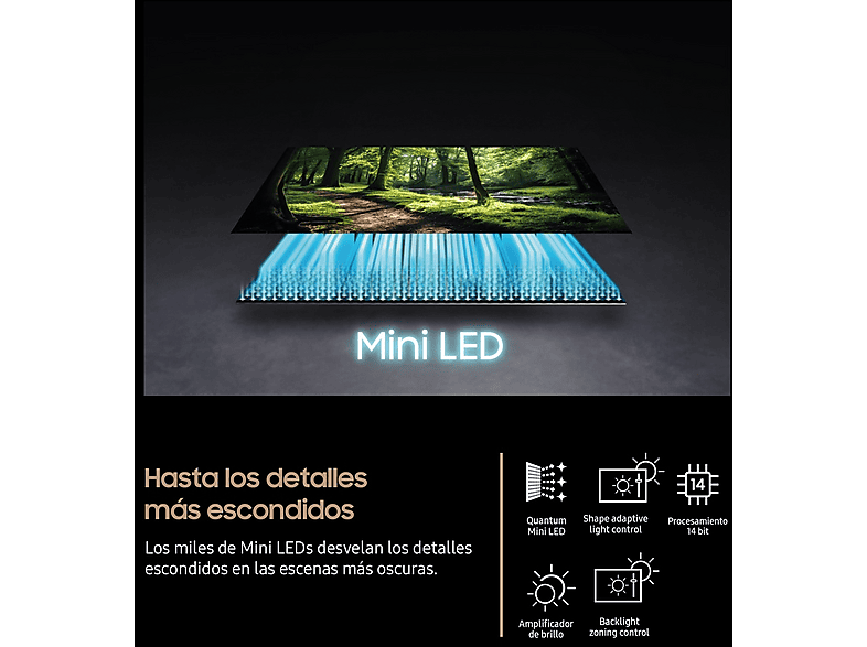 TV Neo QLED 50" - Samsung TQ50QN90FATXXC, QLED Mini Led 4K, NQ4 AI Gen3 Processor, Smart TV full AI, Wifi, Negro titanio — foto 7