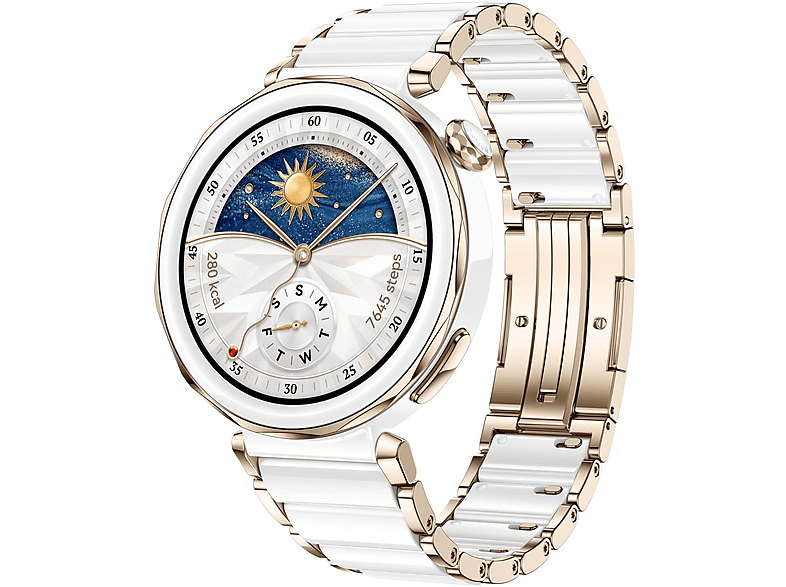 Smartwatch - Huawei GT5 PRO 42MM CERAMIC TITANIUM, 130–190 mm, Titanio y cerámica, Blanco