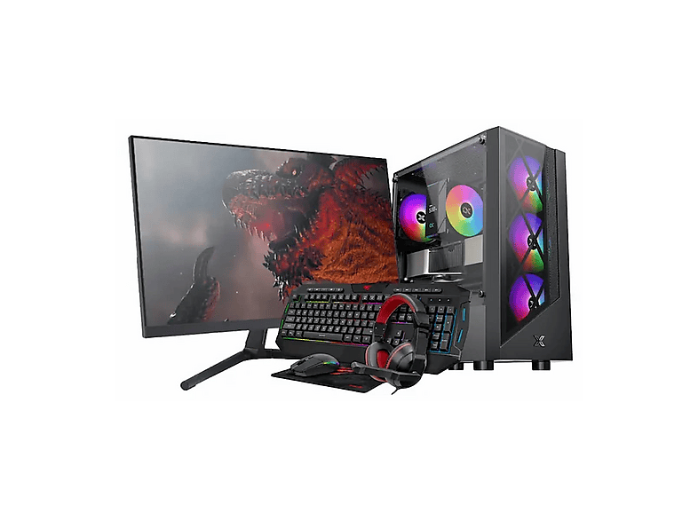 Pack PC Gaming - Gosu PC RONIN A32G, AMD Ryzen 3  3200G, 16 GB RAM, 500 GB SSD, Radeon™ RX Vega 8, Windows 11 Pro, Monitor 24 " Full-HD, Black
