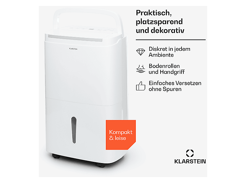 Deshumidificador - Klarstein DryFy Connect, 7 l, 55 m², Blanco — foto 2