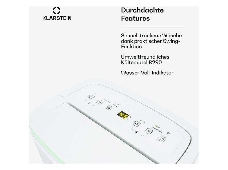 Deshumidificador - Klarstein DryFy Connect, 7 l, 55 m², Blanco — foto 5