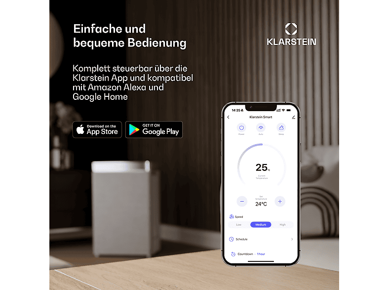 Deshumidificador - Klarstein DryFy Connect, 7 l, 55 m², Blanco — foto 6