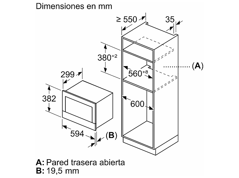 Microondas integrable - Siemens BF722R1B1, 900 W, 5 potencia, 21 l — foto 7
