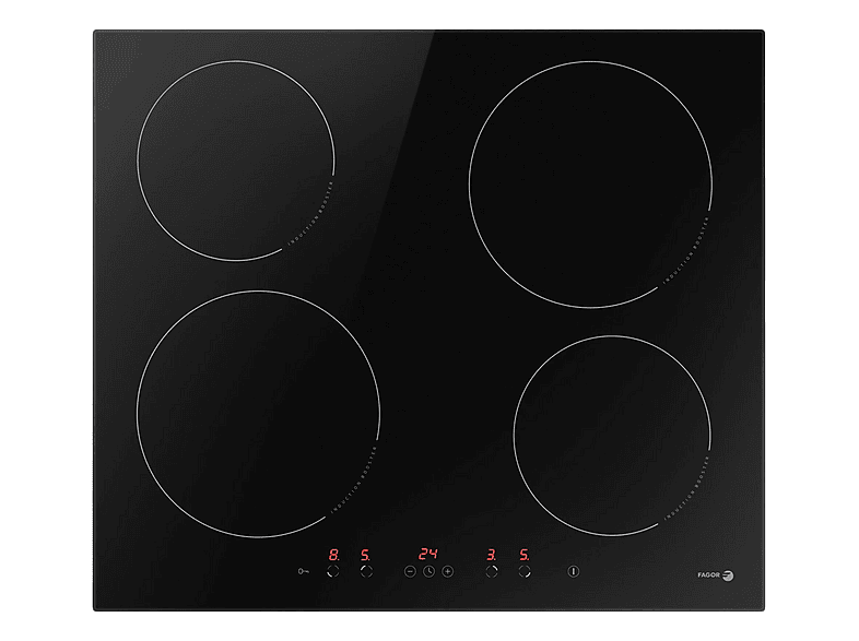 Placa inducción - Fagor 3IF-40AC, 4 zonas, 576 mm, Negro