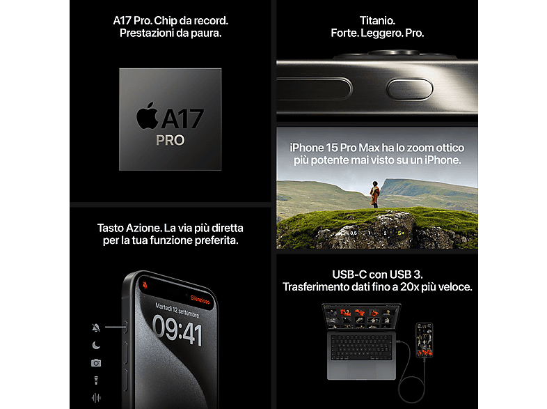 Smartphone - Apple iPhone 15 Pro 6.1" 512GB, Móvil iOS, 6,1 " Super Retina XDR, Ceramic Shield, 120 Hz, Recubrimiento oleofóbico, Anti-huellas — foto 7