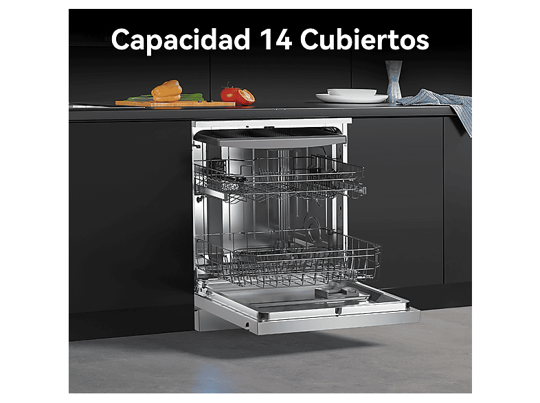 Lavavajillas libre instalación 60 cm - Vok EVD-14FCSAD, 8 programas, 60 cm, Inox — foto 6