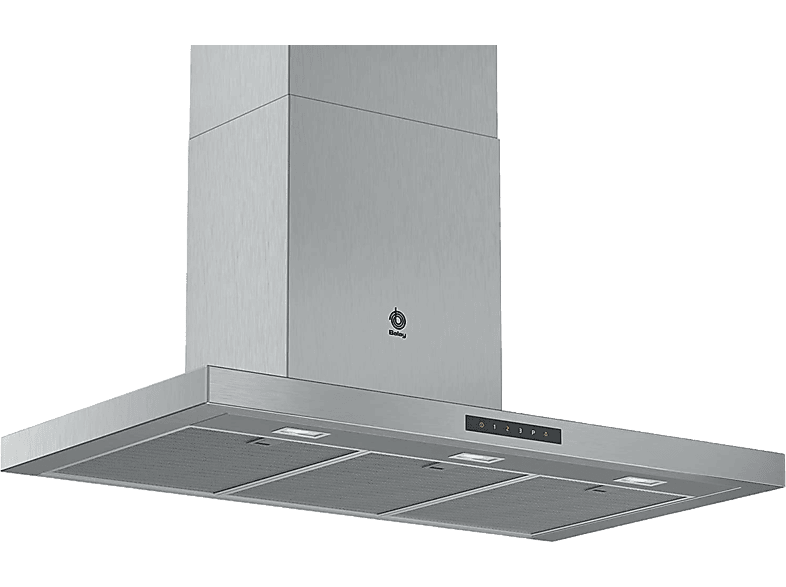 Campana decorativa - Balay 3BC997GX, 440 m3/h, 4 velocidades, 55 dB, A+, Inox