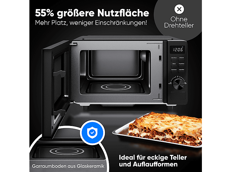 Microondas - Proficook PC-MWG 1278, 1150 W, 5 potencia, Negro — foto 3