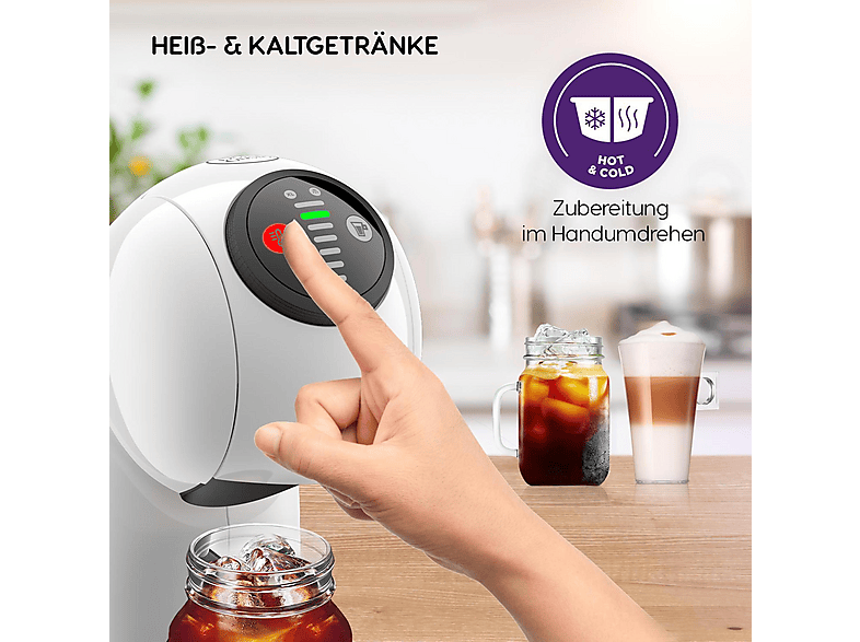 Cafetera de cápsulas - Krups Genio S KP2431, 15 bar, 1500 W, Blanco — foto 8