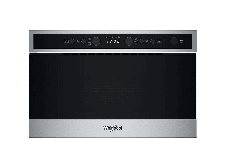 Microondas integrable - Whirlpool WMN4I4BX, 4 potencia, 22 l, Negro, Acero inoxidable