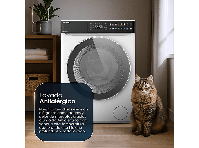 Lavadora carga frontal - Hyundai HL9400ADDVB, 9 kg, 14 programas, Blanco — foto 5