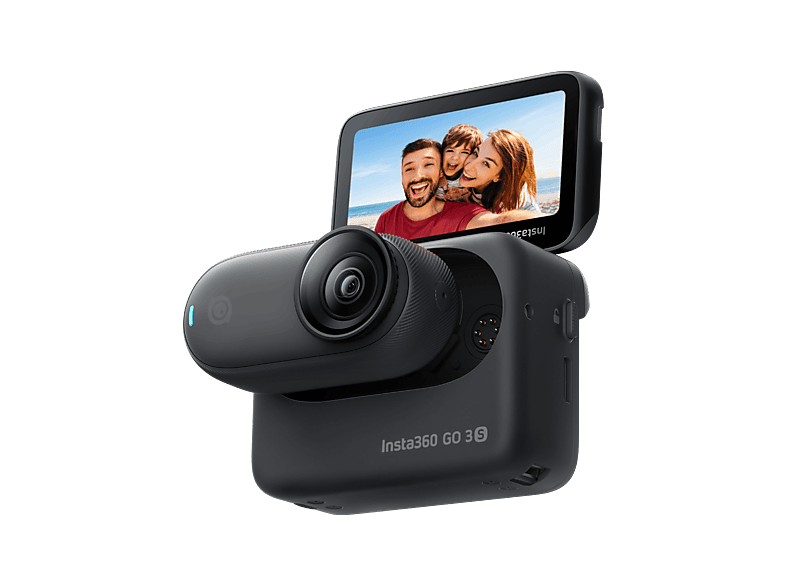 Cámara deportiva - Insta360 GO 3S, 4K, 140 min Autonomía, Pantalla táctil abatible 2.2", 128GB, Negro Medianoche