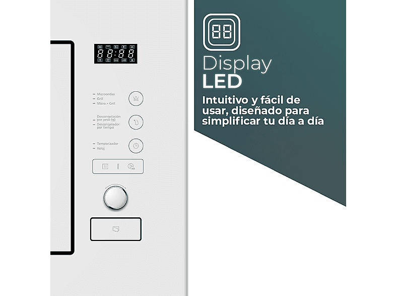 Microondas de integración - Svan SMWI2800DGB, 800 W, 5 potencia, 20 l — foto 2