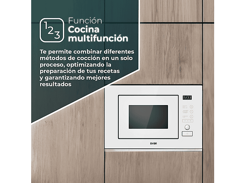 Microondas de integración - Svan SMWI2800DGB, 800 W, 5 potencia, 20 l — foto 6