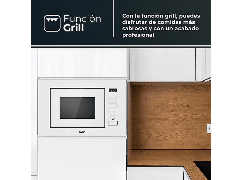 Microondas de integración - Svan SMWI2800DGB, 800 W, 5 potencia, 20 l — foto 7