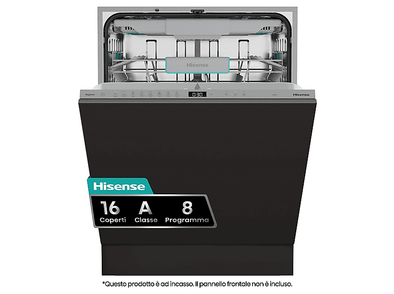 Lavavajillas integrable 60 cm - Hisense 746058, 16 servicios, 8 programas, 59,8 cm, No aplicable — foto 1