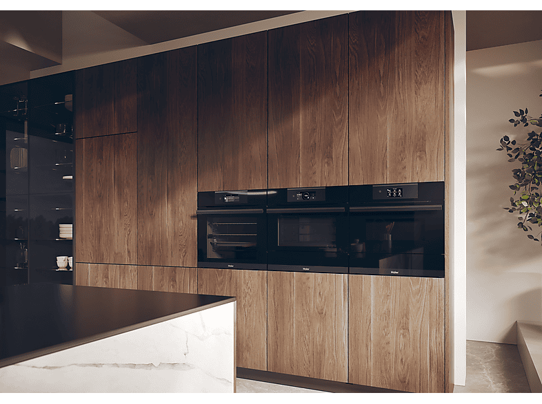 Microondas integrable - Haier Series 6 HWO45NB6T0B1, 5 potencia, Negro — foto 4