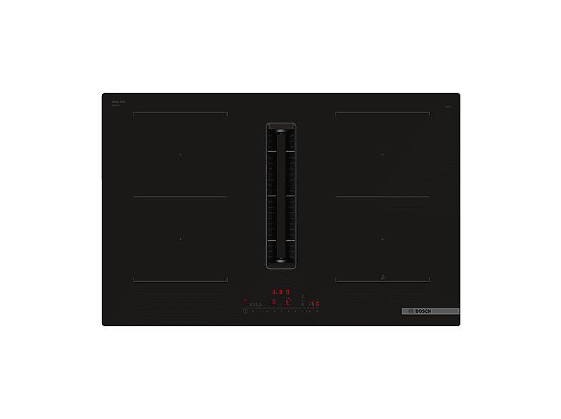 Placa de inducción - Bosch Serie 6 PVQ811H26E, 4 zone(s) zonas, 80,2 cm, Negro