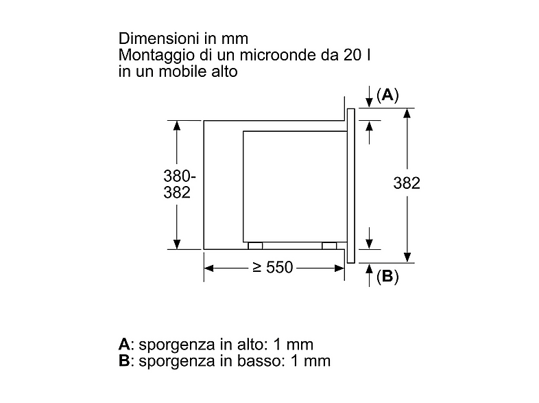 Microondas integrable - Bosch BFL623MB4, 800 W, 5 potencia, 20 l, Negro — foto 8