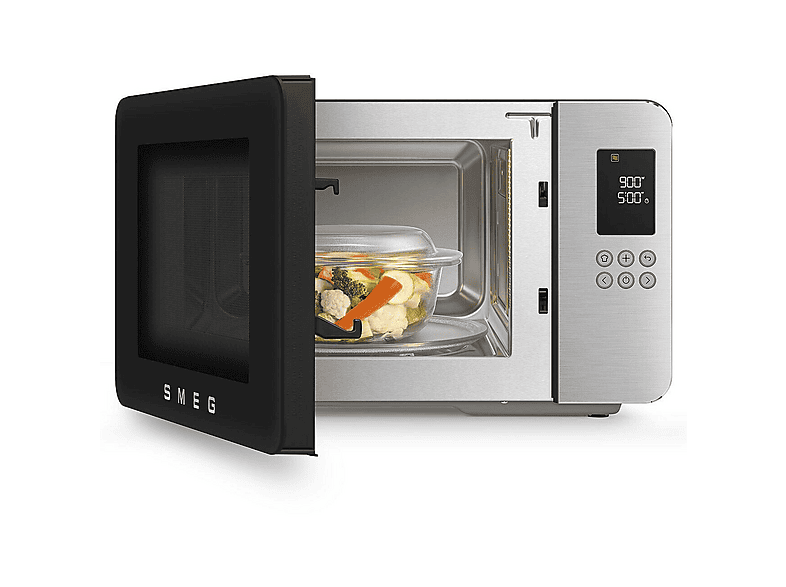 Microondas con grill - Smeg MOC01BLMEU, 1450 W, 29 l, Negro mate — foto 3