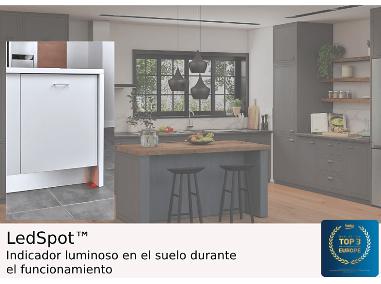 Lavavajillas integrable - Beko DIS35023, 10 servicios, 5 programas, 45 cm, Media carga, ProSmart, Sin panelar — foto 7