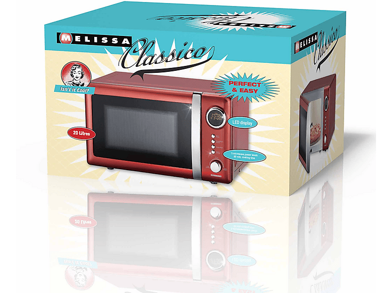 Microondas - Melissa 163-30109, 700 W, 20 l, Rojo — foto 2