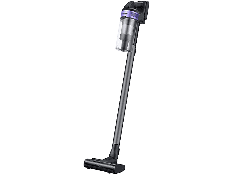 Aspiradora escoba - Samsung Jet 75E Turbo VS20B75B1R4, 550 W, Potencia de succión 200 AirWatt, Depósito 0,8 l, Negro, Cromo, Violeta