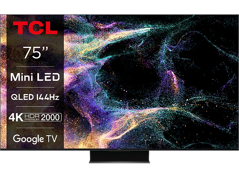 TV Mini LED 75" - TCL 75C845, UHD 4K, Quad Core, Smart TV, DVB-T2 (H.265), Negro — foto 1