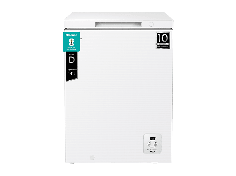 Congelador horizontal - Hisense FT145N1AWDL, 141 L, 85.8 cm, Convertible a Frigorífico. 160h de autonomia, Blanco