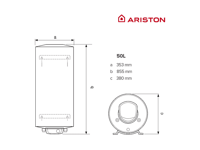 Termo Eléctrico - Ariston FLECK NILO 2.0 50 EU, 50 l, Blanco — foto 6
