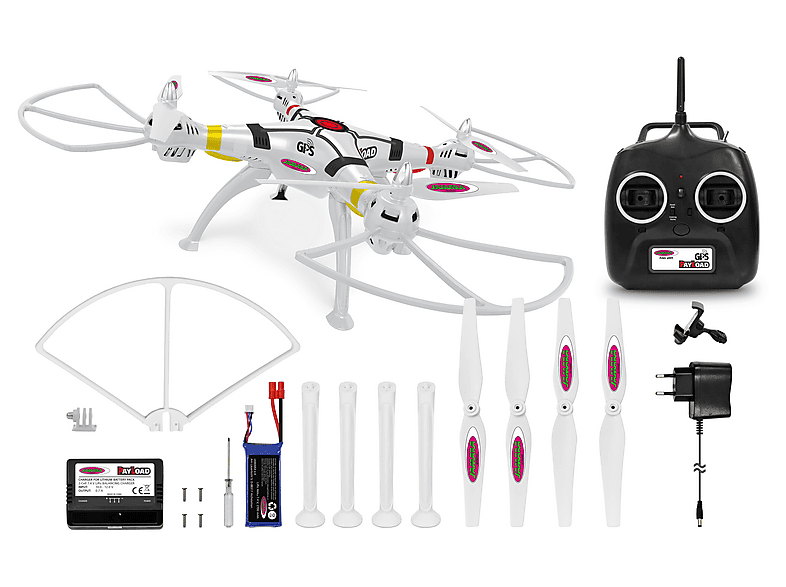 Drone - Jamara Payload GPS Drone Altitude Coming Home, 10 min, Blanco — foto 3