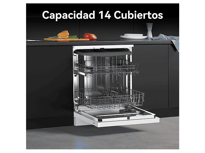 Lavavajillas libre instalación 60 cm - Vok EVD-14FCWAD, 8 programas, 60 cm, Blanco — foto 6