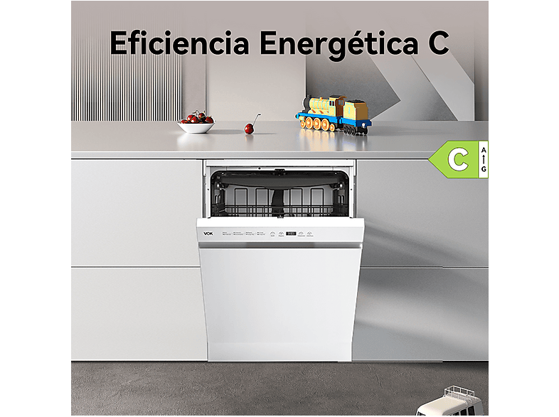 Lavavajillas libre instalación 60 cm - Vok EVD-14FCWAD, 8 programas, 60 cm, Blanco — foto 10