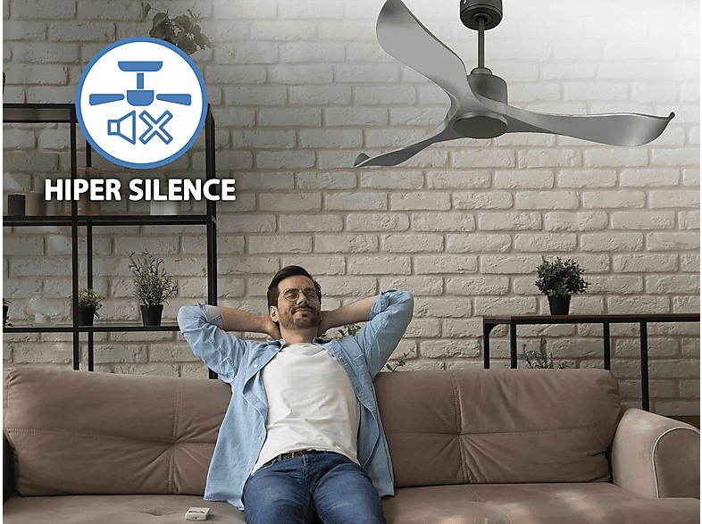 Ventilador de techo - Purline TrawanganD132C0365187, 6 velocidades, Negro — foto 5