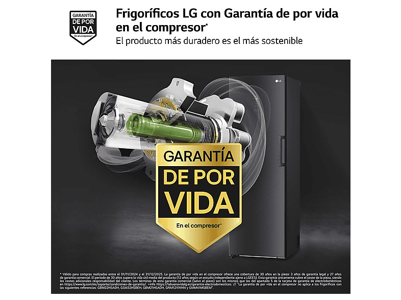 Congelador vertical - LG GFM61MCCSF, 324 l, 186 cm, No Frost, LinearCooling™, Negro — foto 5