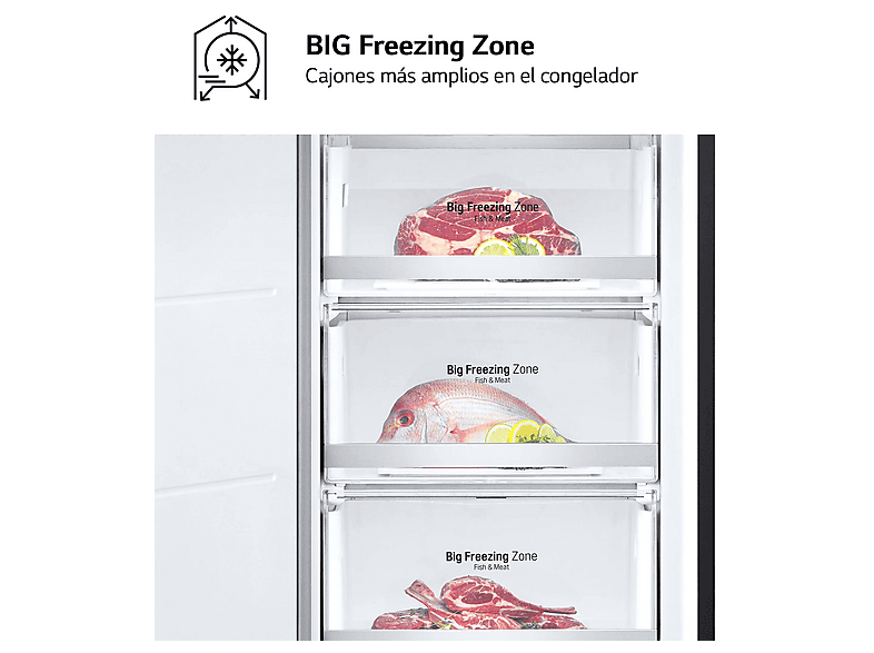 Congelador vertical - LG GFM61MCCSF, 324 l, 186 cm, No Frost, LinearCooling™, Negro — foto 10
