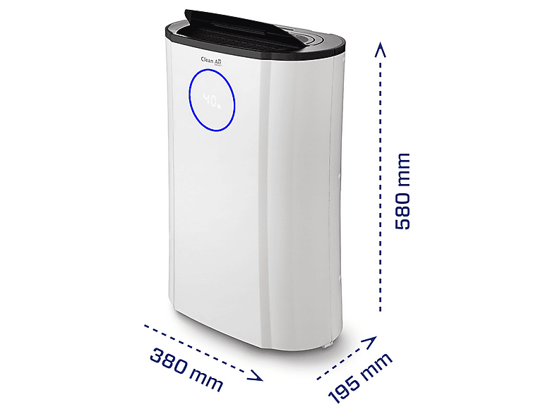 Deshumidificador - Clean Air Optima CA-704, 5 l, 40 m², Blanco — foto 5