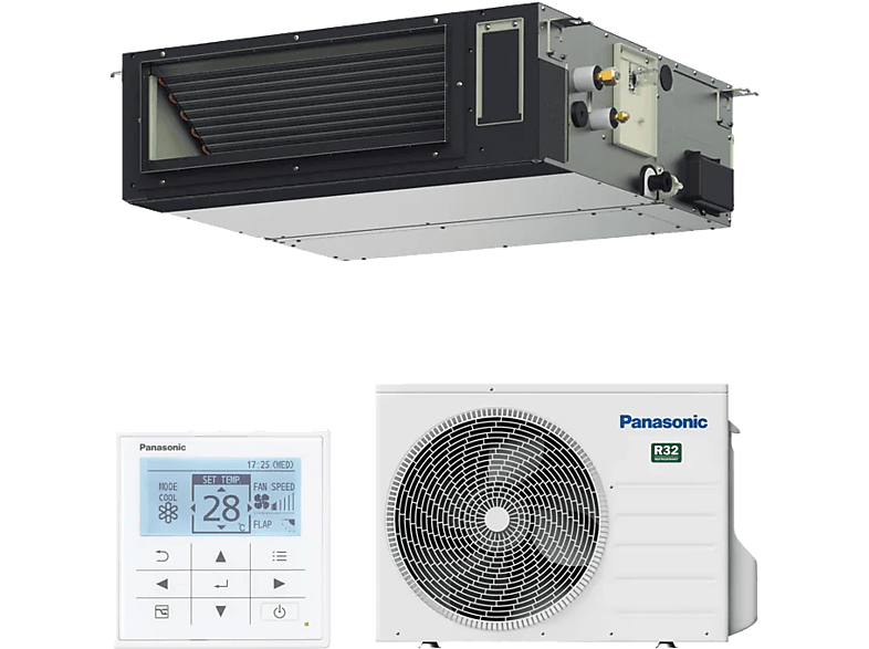 Aire acondicionado por conductos - Panasonic (Aire Acond.), Panasonic KIT-XZ35-ZKE-H Etherea Z, 3010 fg/h, Inverter, Bomba de calor, Gris — foto 1