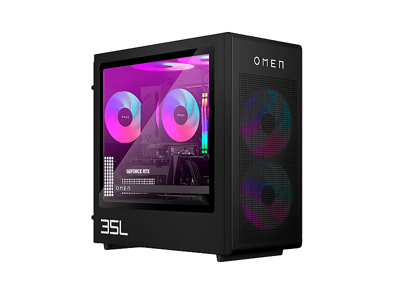 PC Gaming - HP Omen 35L Gaming Desktop GT16-0099ns, Intel Core i5-14400F, 32 GB RAM, 1 TB SSD, GeForce RTX™ 5060 Ti, Windows 11 Home, Negro